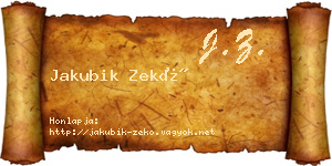 Jakubik Zekő névjegykártya